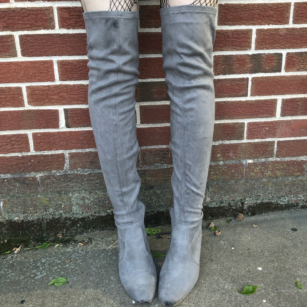 Cape Robbin Gray Neptune Thigh High Boots